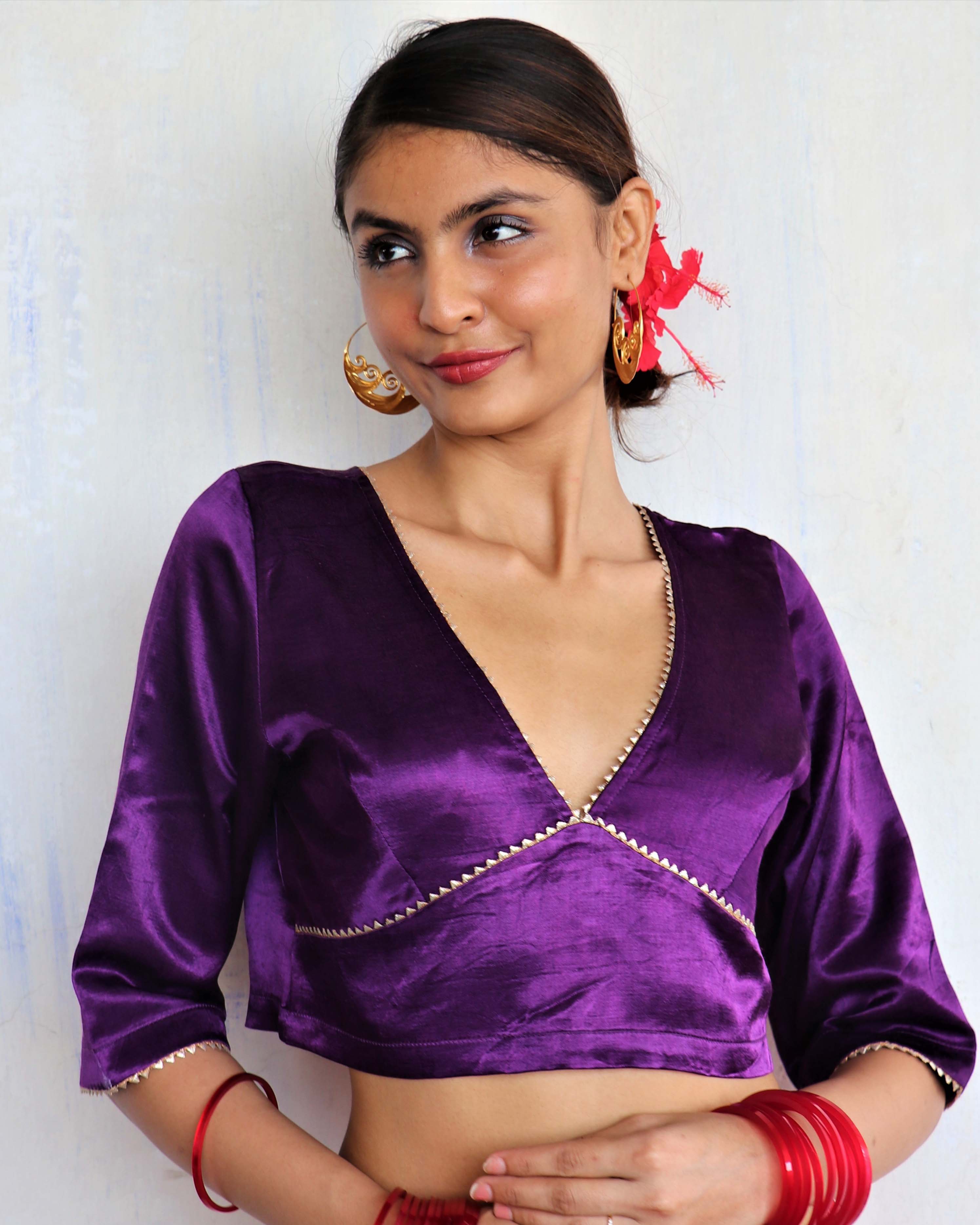 Hiraya Mashru Silk Blouse - Roshni