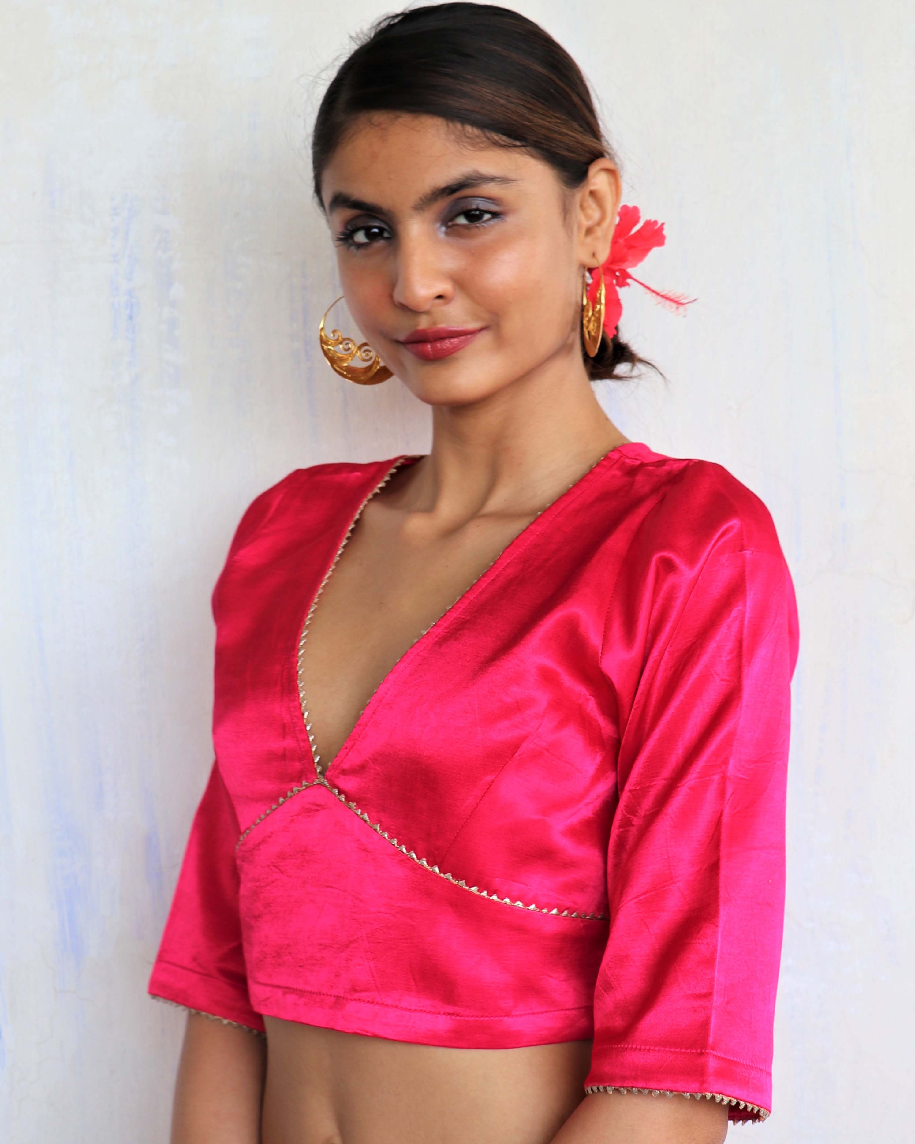 Keerti Mashru Silk Blouse- Roshni