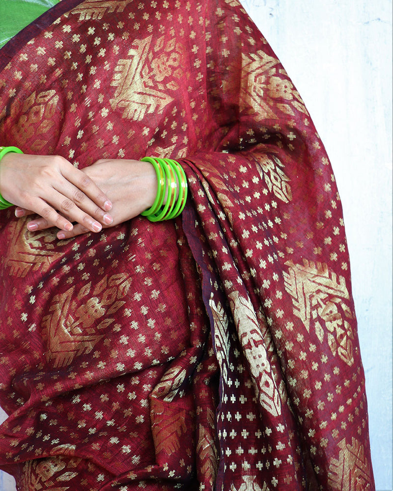 Padma Handwoven Jamdani Saree-Shringaar