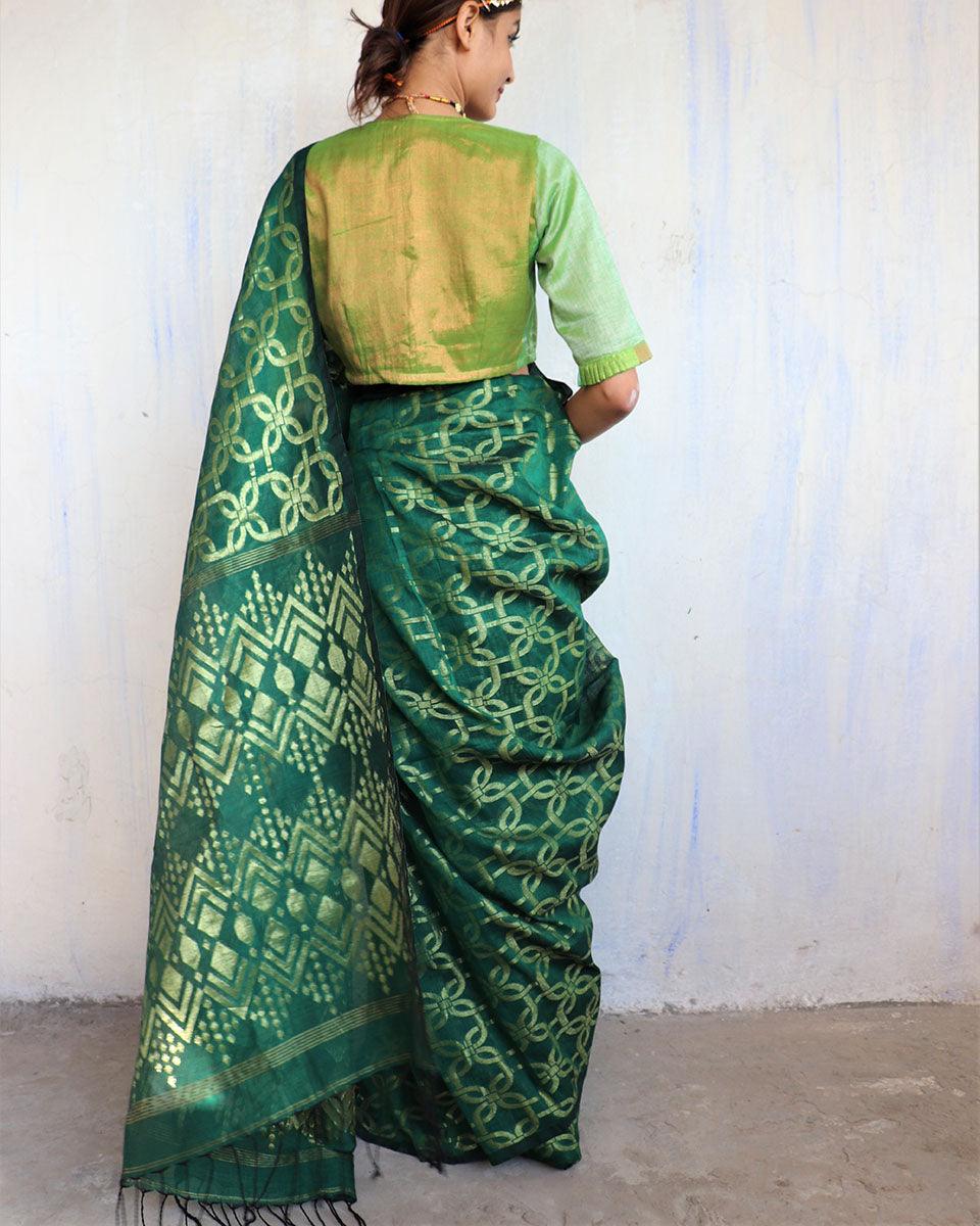 Kamal Handwoven Jamdani Saree-Shringaar