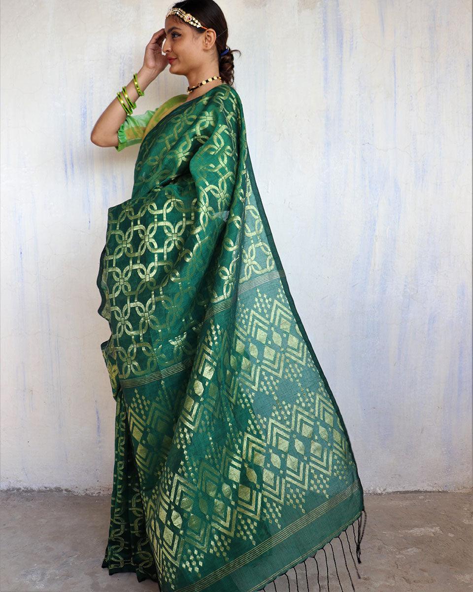 Kamal Handwoven Jamdani Saree-Shringaar