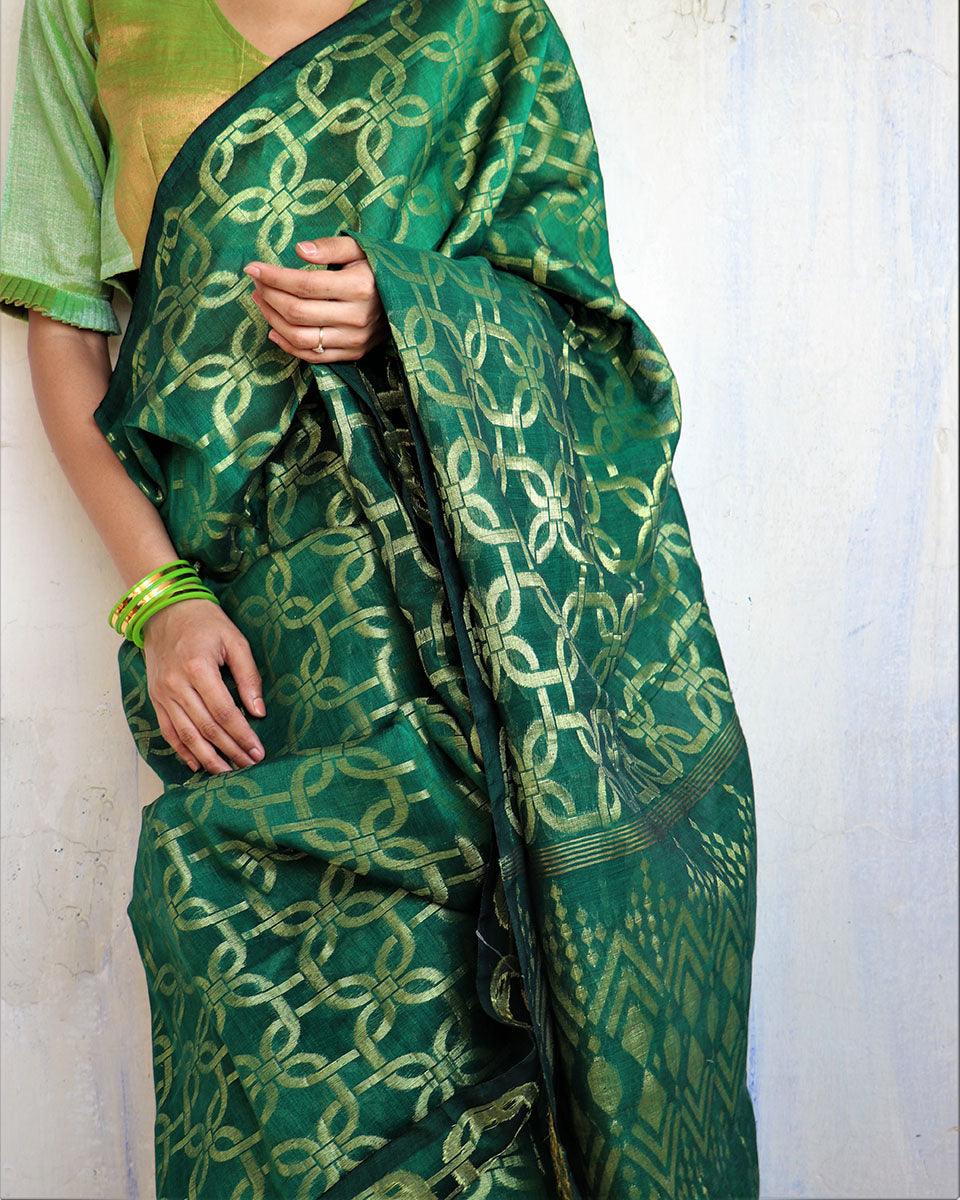 Kamal Handwoven Jamdani Saree-Shringaar