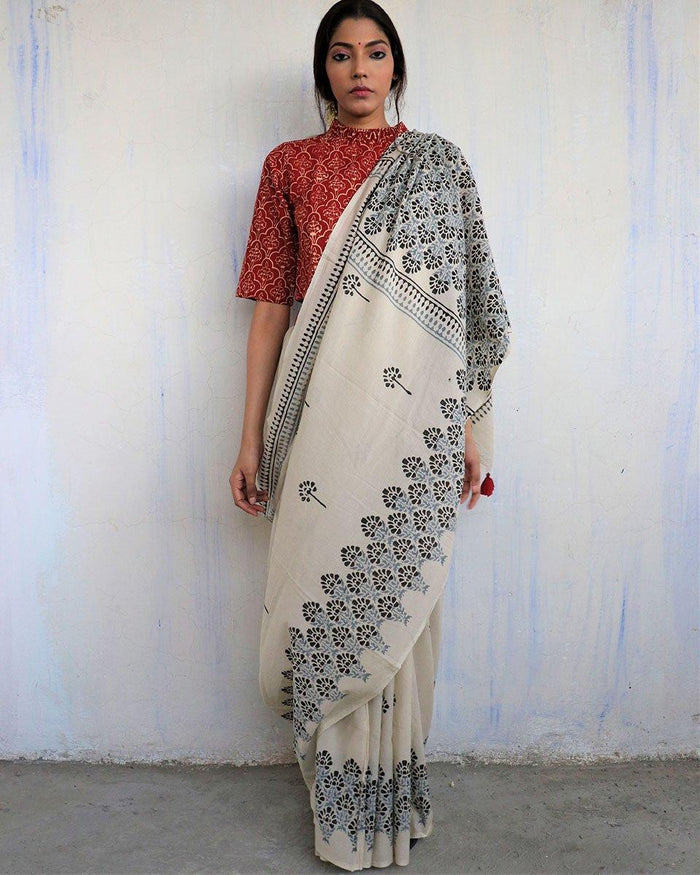 Sunny Feeling Handblockprinted Cotton Saree