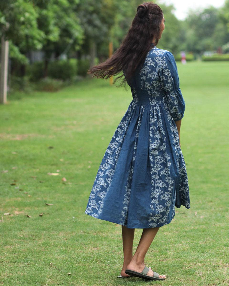 Buy Blue Printed Cotton Dress