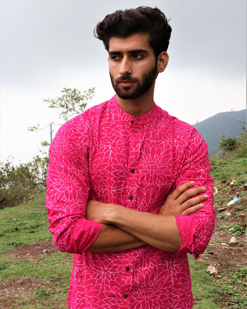 Rani Floral Block Printed Cotton Shirt