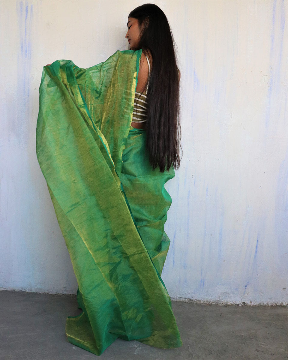 Linen saree | Linen zari saree | Linen saree online | Linen Sarees | Chidiyaa