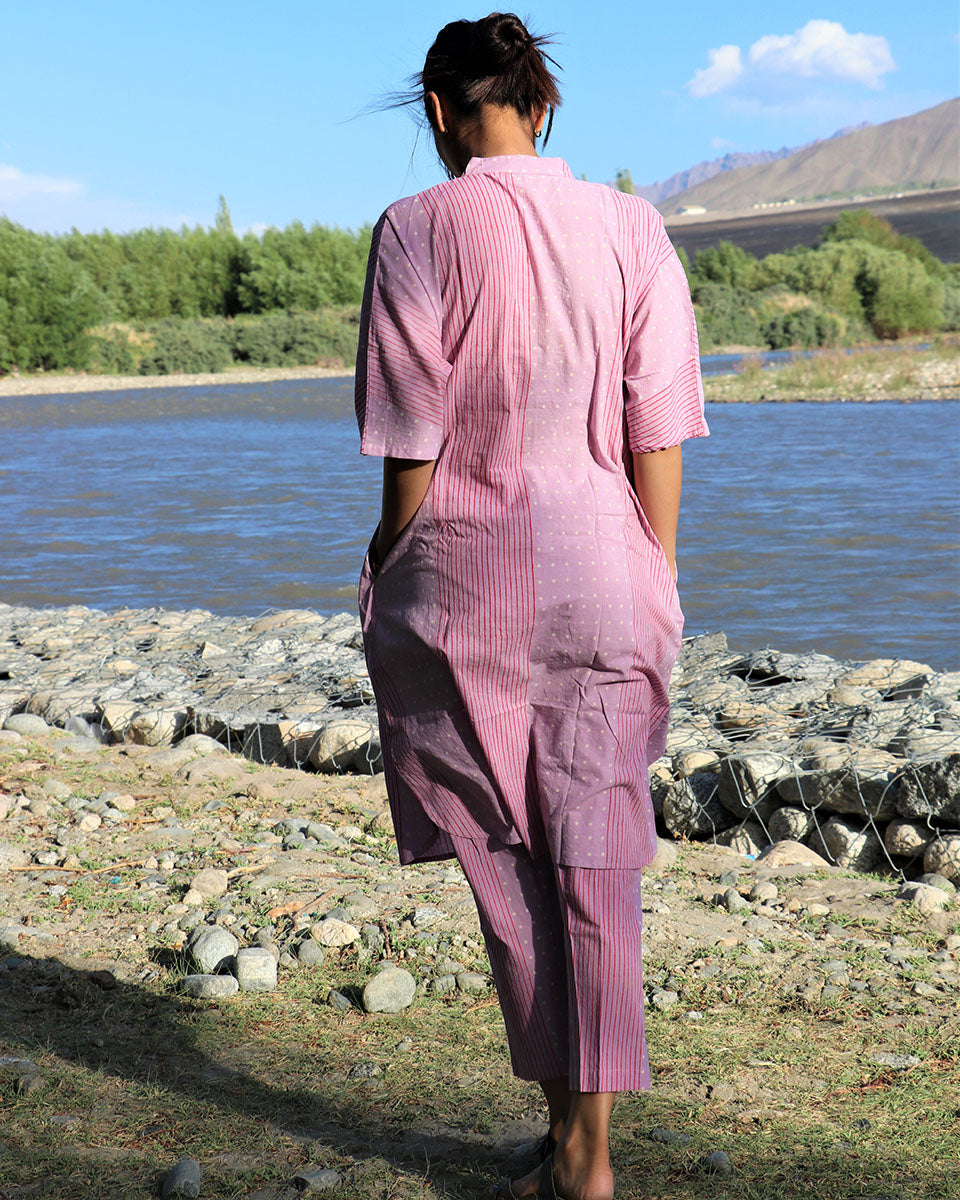 Spring Lavender Block Printed Cotton Pant - LD