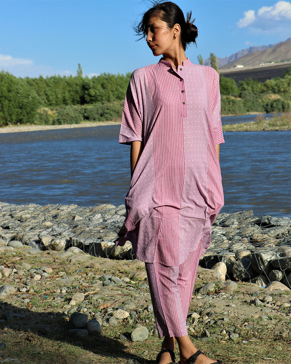 Spring Lavender Block Printed Cotton Pant - LD