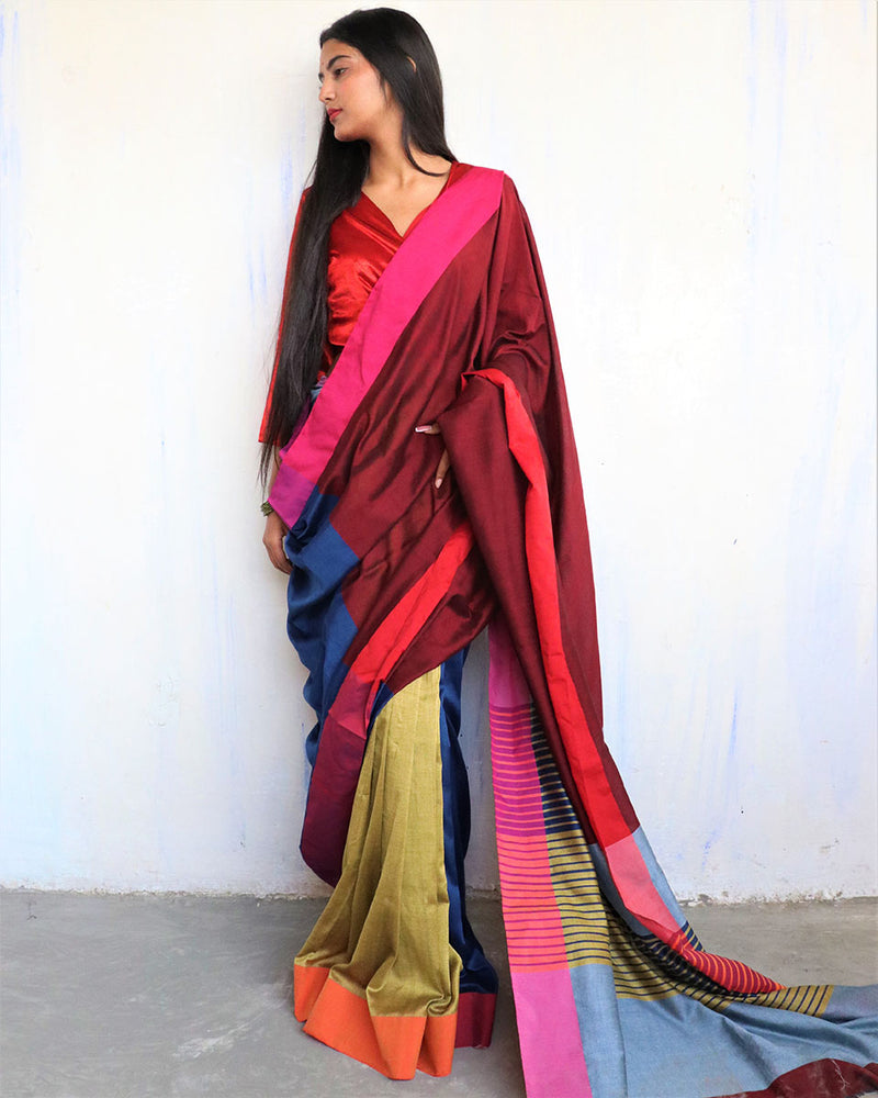colourful pure cotton saree