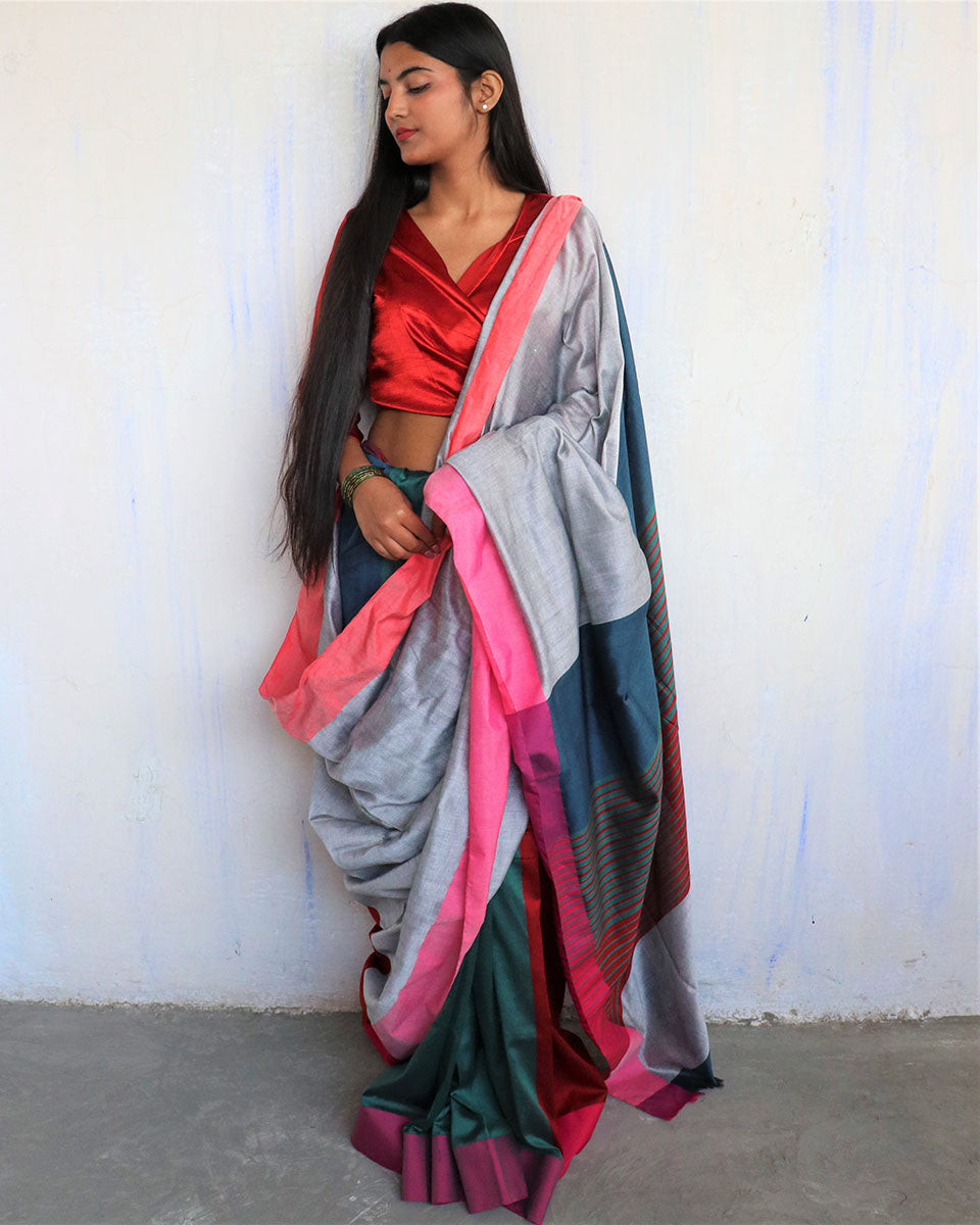 Gauhar Handwoven Cotton Zari Sarees - Holi