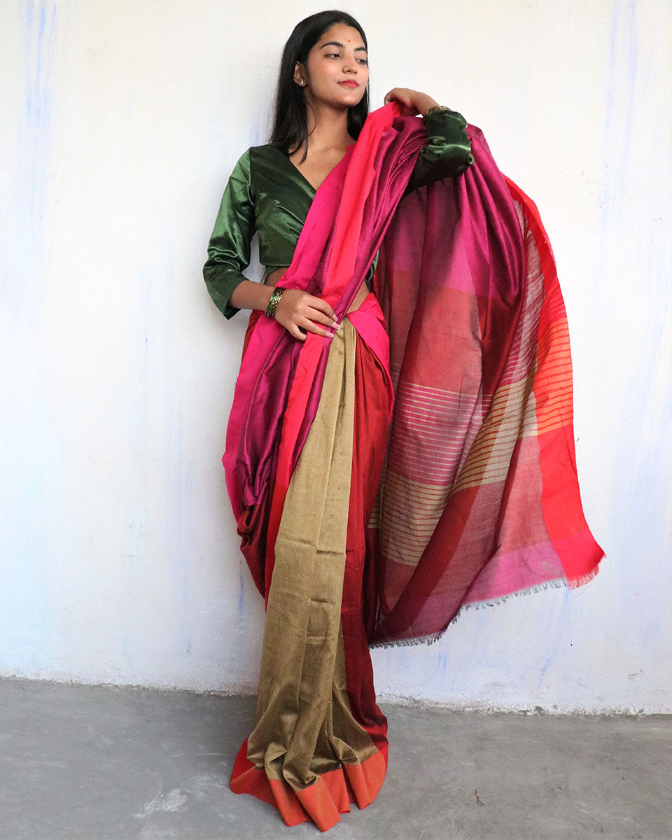 Rehnuma Viscose Cotton Saree - Holi