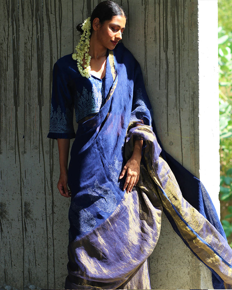 Linen zari sarees | Linen sarees | Linen sarees online | Chidiyaa