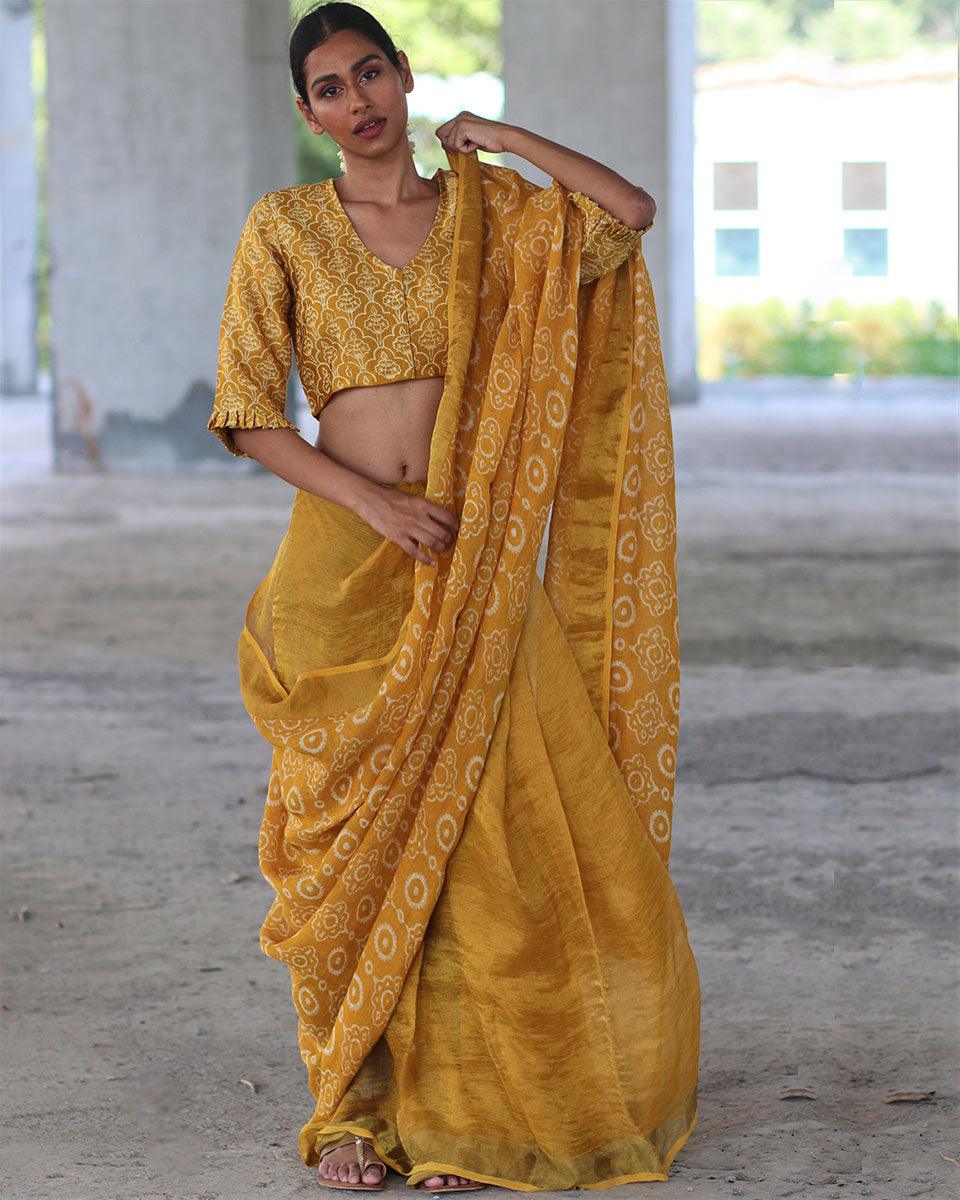 Linen zari saree | Linen saree | Linen saree online | Chidiyaa