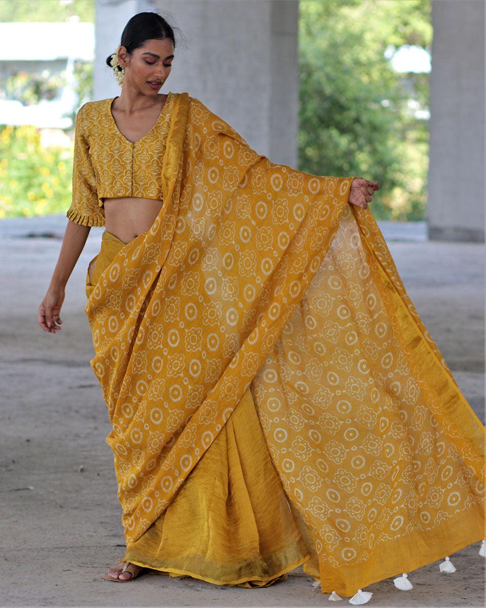 Linen zari saree | Linen saree | Linen saree online | Chidiyaa