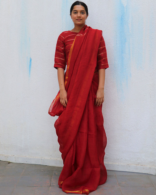 Handwoven Linen Saree