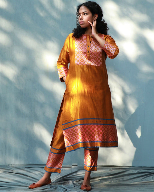 Jasmira Mashru Silk Kurta ( Set Of 2 )-Saahiba